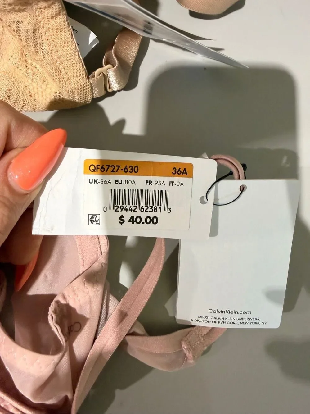 Calvin Klein Sheer Marquisette Unlined Plunge Bra Subdued 36A
